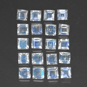Achetez naturel ct blanc pierre de lune arc-en-ciel gems, carré, en provenance inde chez gemselect. en stock, livraison internationale!
