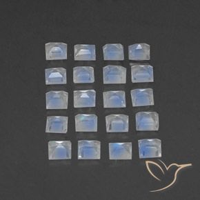Achetez naturel 2,53ct blanc pierre de lune arc-en-ciel gems, carré, en provenance inde chez gemselect. en stock, livraison internationale!