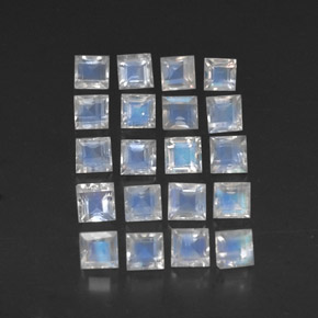 Achetez naturel ct blanc pierre de lune arc-en-ciel gems, carré, en provenance inde chez gemselect. en stock, livraison internationale!
