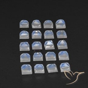 Shop natural 3.55ct Blanc bleuâtre Pierre de lune arc-en-ciel gems, Carré, from Inde at GemSelect. In stock, global shipping!