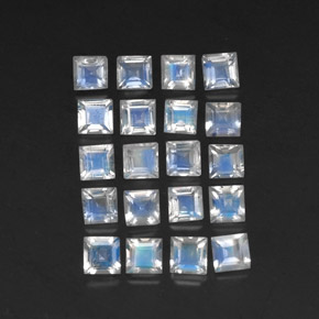 Achetez naturel ct blanc pierre de lune arc-en-ciel gems, carré, en provenance inde chez gemselect. en stock, livraison internationale!