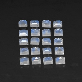 Achetez naturel ct blanc pierre de lune arc-en-ciel gems, carré, en provenance inde chez gemselect. en stock, livraison internationale!