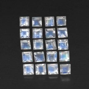 Achetez naturel 3,36ct blanc pierre de lune arc-en-ciel gems, carré, en provenance inde chez gemselect. en stock, livraison internationale!