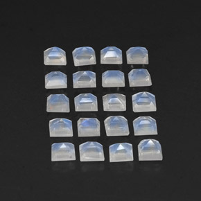 Achetez naturel 3,36ct blanc pierre de lune arc-en-ciel gems, carré, en provenance inde chez gemselect. en stock, livraison internationale!