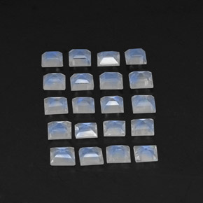 Achetez naturel 2,51ct blanc pierre de lune arc-en-ciel gems, carré, en provenance inde chez gemselect. en stock, livraison internationale!