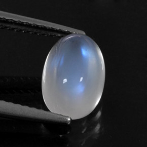 Pierre de lune arc-en-ciel blanc naturelle coupe ovale, 2,79 ct, transparent