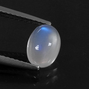 Pierre de lune arc-en-ciel blanc naturelle coupe ovale, 1,41 ct, transparent