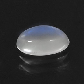 Pierre de lune arc-en-ciel blanc naturelle coupe ovale, 1,09 ct, transparent