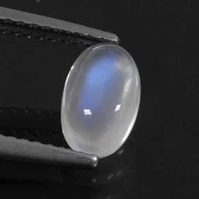 Pierre de lune arc-en-ciel blanc naturelle coupe ovale, 1,09 ct, transparent