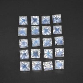Achetez naturel 2,34ct blanc pierre de lune arc-en-ciel gems, carré, en provenance inde chez gemselect. en stock, livraison internationale!