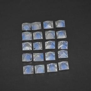 Achetez naturel 2,34ct blanc pierre de lune arc-en-ciel gems, carré, en provenance inde chez gemselect. en stock, livraison internationale!