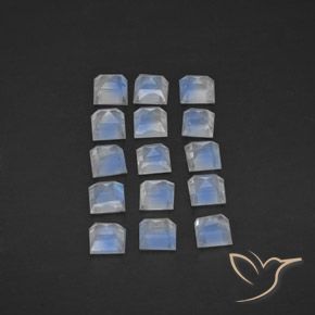 Shop natural 2.18ct Blanc bleuâtre Pierre de lune arc-en-ciel gems, Carré, from Inde at GemSelect. In stock, global shipping!