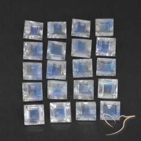 Shop natural 3.12ct Blanc bleuâtre Pierre de lune arc-en-ciel gems, Carré, from Inde at GemSelect. In stock, global shipping!