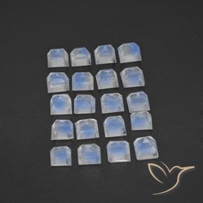 Shop natural 2.84ct Blanc bleuâtre Pierre de lune arc-en-ciel gems, Carré, from Inde at GemSelect. In stock, global shipping!