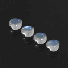 Achetez naturel ct blanc pierre de lune arc-en-ciel gems, forme de coeur, en provenance inde chez gemselect. en stock, livraison internationale!