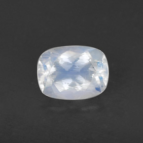 Pierre de lune arc-en-ciel blanc naturelle coupe coussin, 1,07 ct, transparent