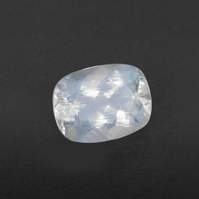 Pierre de lune arc-en-ciel blanc naturelle coupe coussin, 1,07 ct, transparent