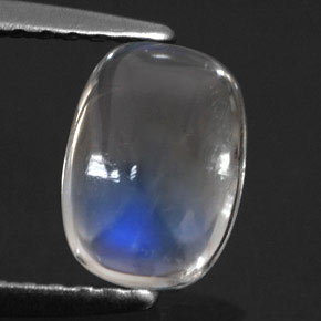 Pierre de lune arc-en-ciel blanc naturelle coupe coussin, 0,90 ct, transparent
