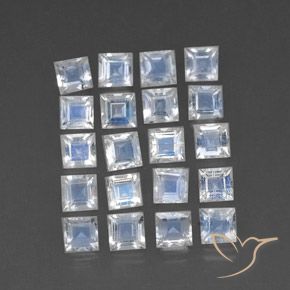 Shop natural 3.24ct Blanc bleuâtre Pierre de lune arc-en-ciel gems, Carré, from Sri Lanka at GemSelect. In stock, global shipping!