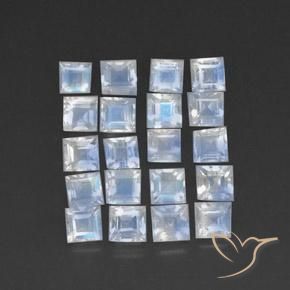Shop natural 3.33ct Blanc bleuâtre Pierre de lune arc-en-ciel gems, Carré, from Sri Lanka at GemSelect. In stock, global shipping!