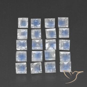 Shop natural 3.82ct Blanc bleuâtre Pierre de lune arc-en-ciel gems, Carré, from Sri Lanka at GemSelect. In stock, global shipping!