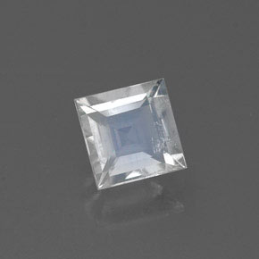 Pierre de lune arc-en-ciel blanc naturelle carré, 0,47 ct, transparent