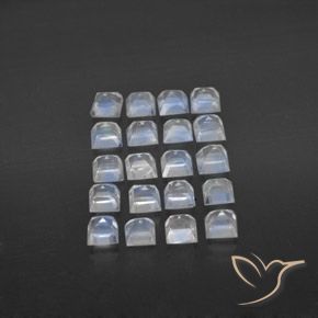 Shop natural 2.90ct Blanc bleuâtre Pierre de lune arc-en-ciel gems, Carré, from Sri Lanka at GemSelect. In stock, global shipping!