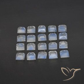 Shop natural 3.33ct Blanc bleuâtre Pierre de lune arc-en-ciel gems, Carré, from Sri Lanka at GemSelect. In stock, global shipping!