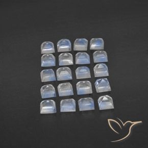 Shop natural 3.38ct Blanc bleuâtre Pierre de lune arc-en-ciel gems, Carré, from Sri Lanka at GemSelect. In stock, global shipping!