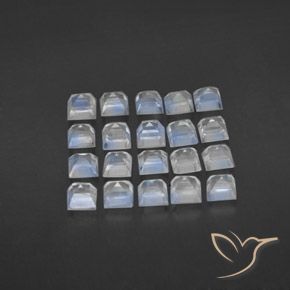 Shop natural 3.44ct Blanc bleuâtre Pierre de lune arc-en-ciel gems, Carré, from Sri Lanka at GemSelect. In stock, global shipping!