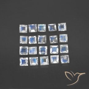 Shop natural 2.85ct Blanc bleuâtre Pierre de lune arc-en-ciel gems, Carré, from Sri Lanka at GemSelect. In stock, global shipping!