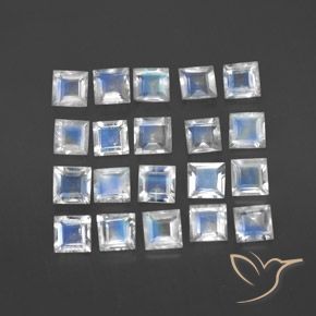 Shop natural 2.85ct Blanc bleuâtre Pierre de lune arc-en-ciel gems, Carré, from Sri Lanka at GemSelect. In stock, global shipping!