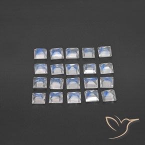 Shop natural 2.85ct Blanc bleuâtre Pierre de lune arc-en-ciel gems, Carré, from Sri Lanka at GemSelect. In stock, global shipping!