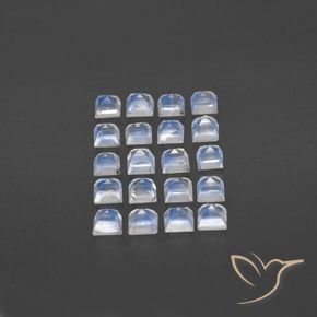 Shop natural 3.33ct Blanc bleuâtre Pierre de lune arc-en-ciel gems, Carré, from Sri Lanka at GemSelect. In stock, global shipping!