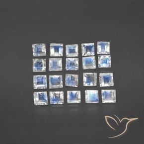 Shop natural 3.65ct Blanc bleuâtre Pierre de lune arc-en-ciel gems, Carré, from Sri Lanka at GemSelect. In stock, global shipping!