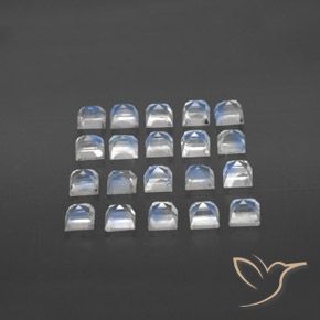 Shop natural 3.65ct Blanc bleuâtre Pierre de lune arc-en-ciel gems, Carré, from Sri Lanka at GemSelect. In stock, global shipping!