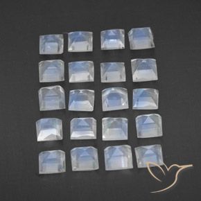Shop natural 3.35ct Blanc bleuâtre Pierre de lune arc-en-ciel gems, Carré, from Sri Lanka at GemSelect. In stock, global shipping!