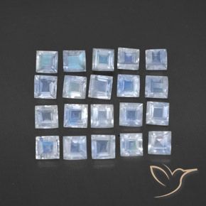 Shop natural 3.09ct Blanc bleuâtre Pierre de lune arc-en-ciel gems, Carré, from Sri Lanka at GemSelect. In stock, global shipping!