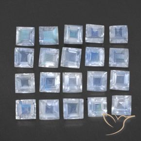 Shop natural 3.09ct Blanc bleuâtre Pierre de lune arc-en-ciel gems, Carré, from Sri Lanka at GemSelect. In stock, global shipping!