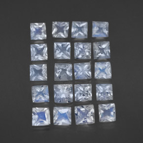 Achetez naturel 2,51ct blanc pierre de lune arc-en-ciel gems, carré, en provenance inde chez gemselect. en stock, livraison internationale!