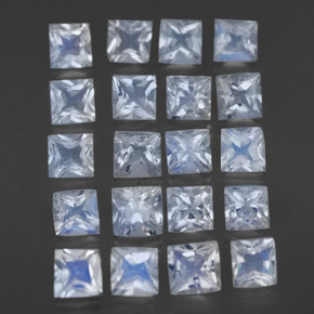 Achetez naturel 2,51ct blanc pierre de lune arc-en-ciel gems, carré, en provenance inde chez gemselect. en stock, livraison internationale!