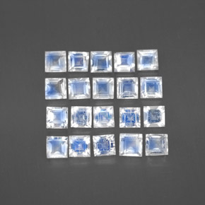 Achetez naturel 2,89ct bleue pierre de lune arc-en-ciel gems, carré, en provenance inde chez gemselect. en stock, livraison internationale!