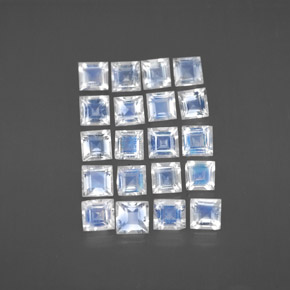 Achetez naturel 2,66ct blanc pierre de lune arc-en-ciel gems, carré, en provenance inde chez gemselect. en stock, livraison internationale!