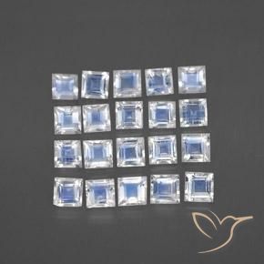 Achetez naturel 2,22ct blanc pierre de lune arc-en-ciel gems, carré, en provenance inde chez gemselect. en stock, livraison internationale!