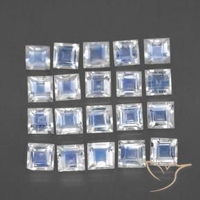 Achetez naturel 2,22ct blanc pierre de lune arc-en-ciel gems, carré, en provenance inde chez gemselect. en stock, livraison internationale!