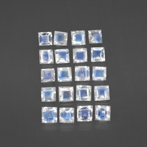 Achetez naturel ct blanc pierre de lune arc-en-ciel gems, carré, en provenance inde chez gemselect. en stock, livraison internationale!