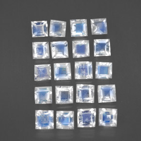Achetez naturel ct blanc pierre de lune arc-en-ciel gems, carré, en provenance inde chez gemselect. en stock, livraison internationale!