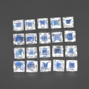 Achetez naturel ct blanc pierre de lune arc-en-ciel gems, carré, en provenance inde chez gemselect. en stock, livraison internationale!