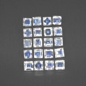 Achetez naturel ct blanc pierre de lune arc-en-ciel gems, carré, en provenance inde chez gemselect. en stock, livraison internationale!