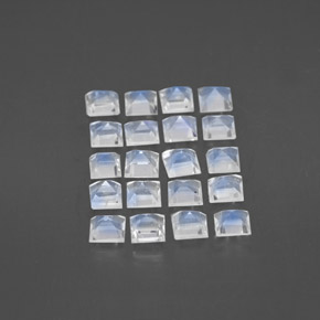 Achetez naturel ct blanc pierre de lune arc-en-ciel gems, carré, en provenance inde chez gemselect. en stock, livraison internationale!